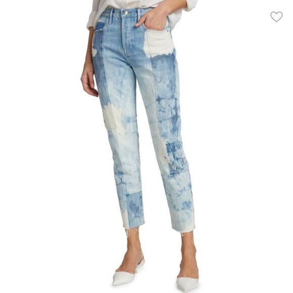 New Frame Le Original Bleached High Waist Straight Leg Jeans in Fresco size 26 - Picture 1 of 15